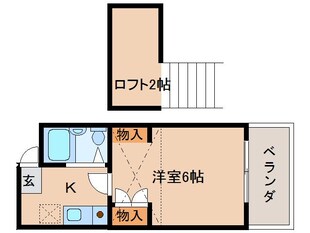 京終駅 徒歩7分 2階の物件間取画像